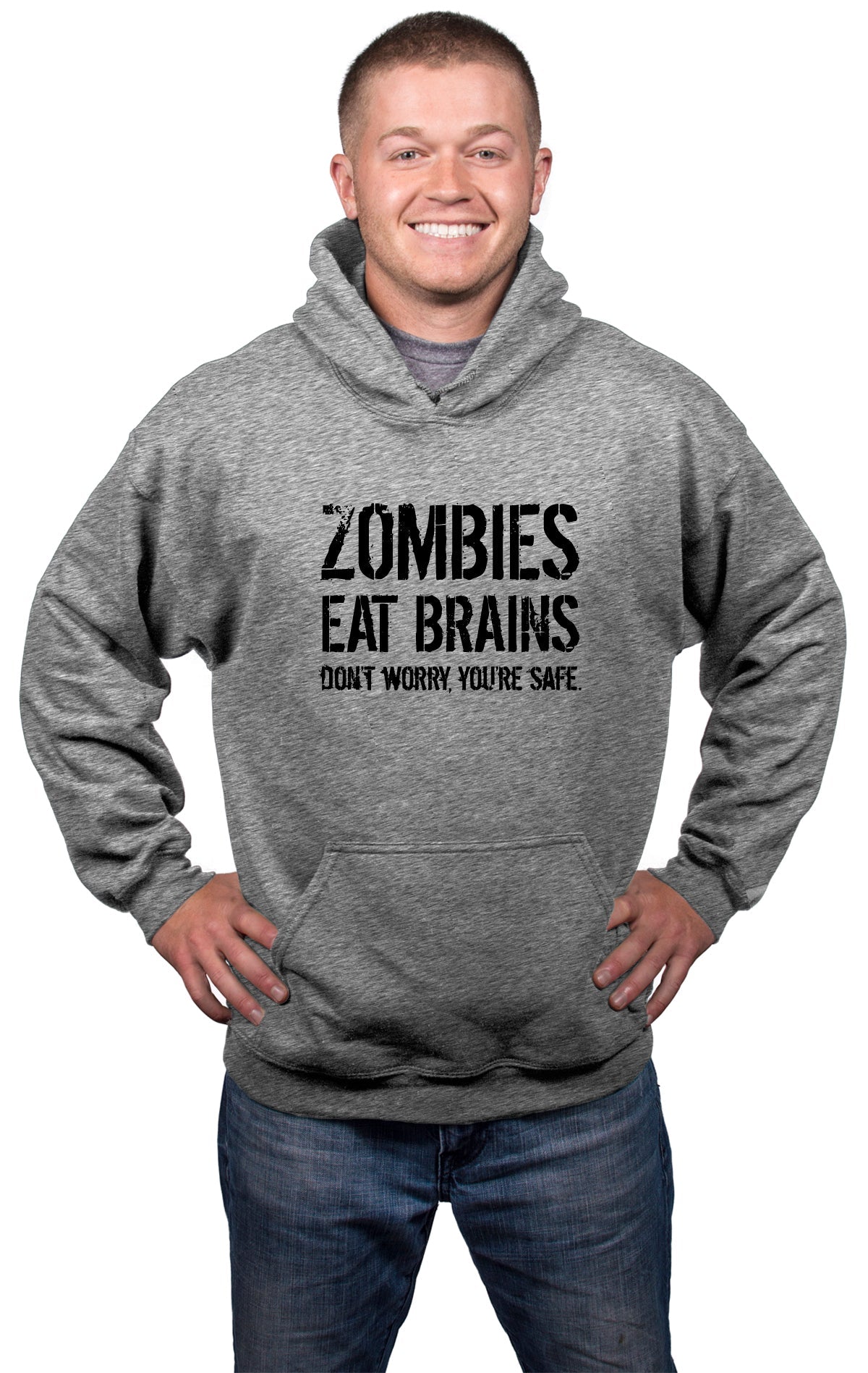 Zombies Eat Brains, You're Safe Hoodie product image 7