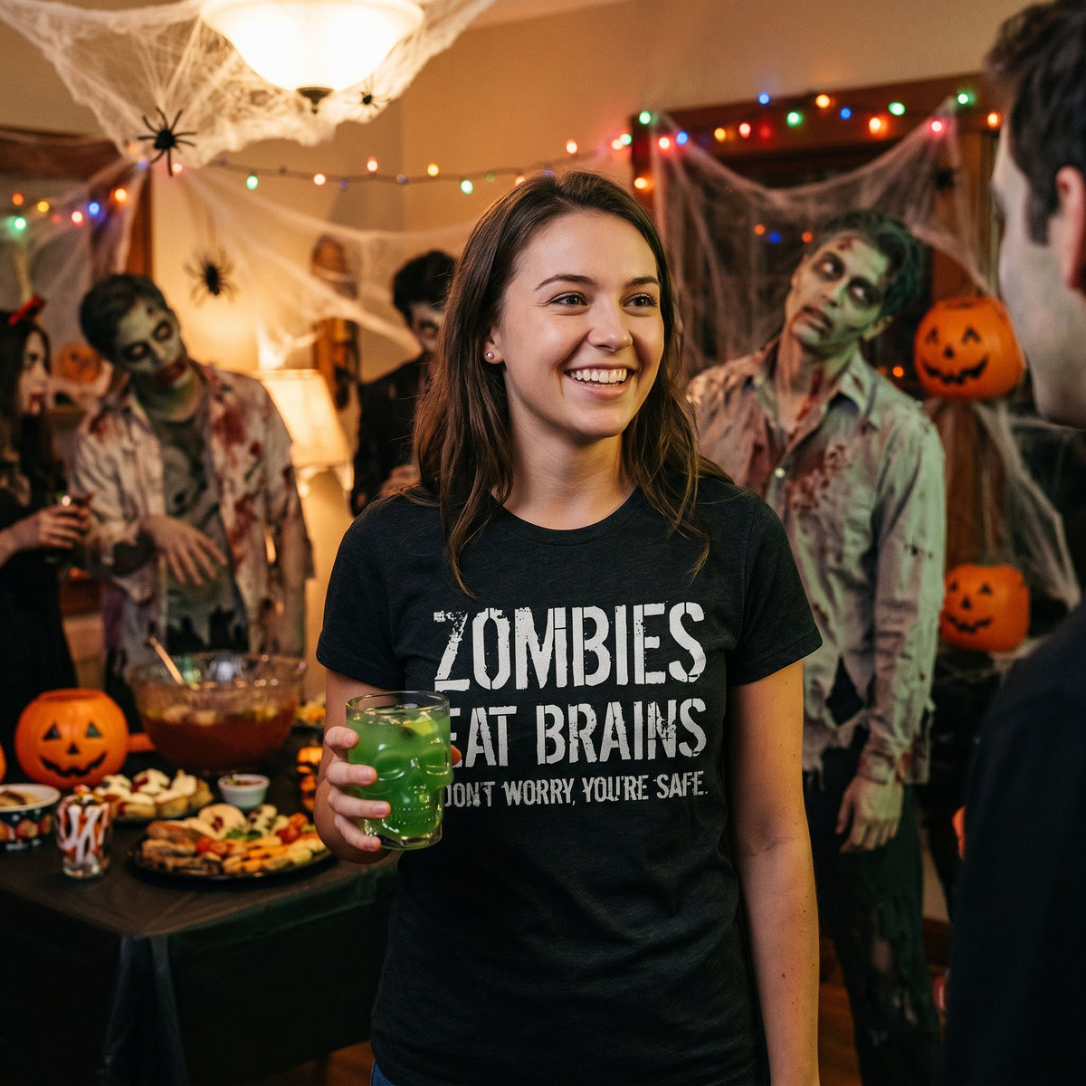 Zombies Eat Brains, You're Safe Women's T Shirt product image 11